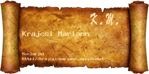 Krajcsi Mariann névjegykártya