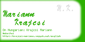 mariann krajcsi business card